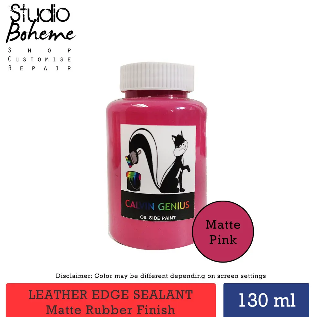 Fuschia pink rubber edge sealant for leather bags and shoes.webp