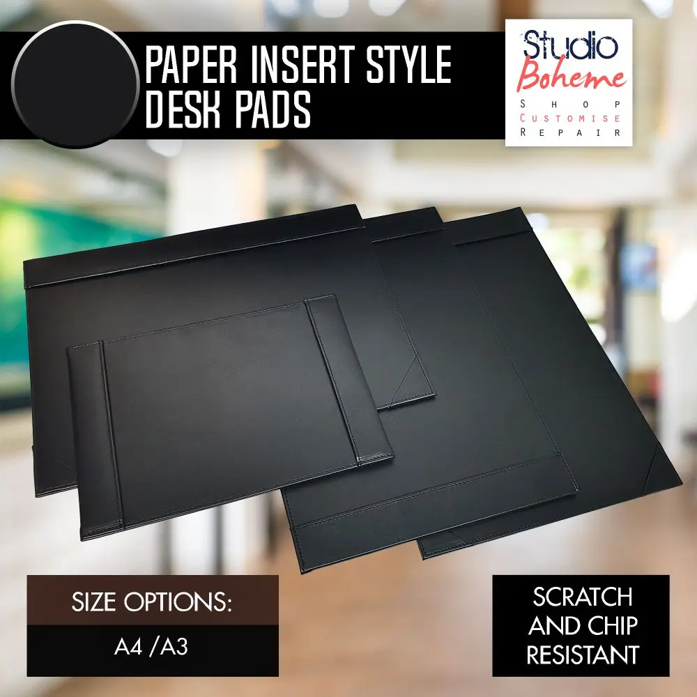 Desk pad rectangular end insert pockets