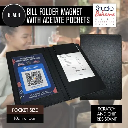 Bill holder Magnet with QR code Pocket 