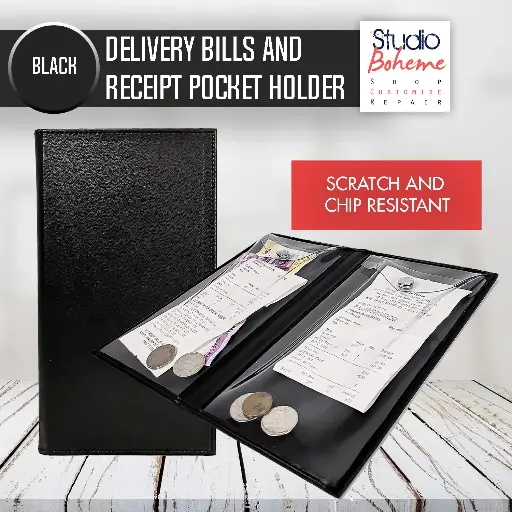 [FNH-BILL-SNAPPOCKET] Bill holder dual clear snap lock pocket organizer