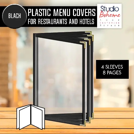 Transparent menu 4 sleeves 8 pages