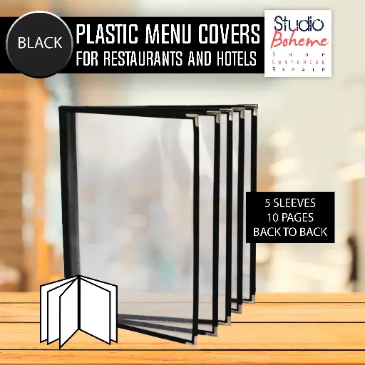 Transparent menu 5 sleeves 10 pages